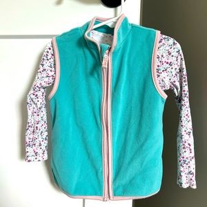 Long sleeve thermal shirt with fleece vest